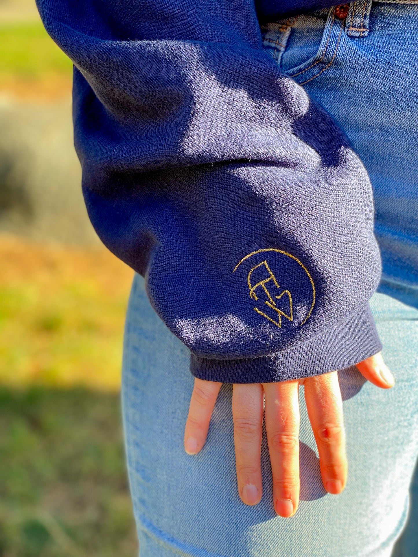 “Chodesh Tov” Gold-Embroidered Sweatshirt